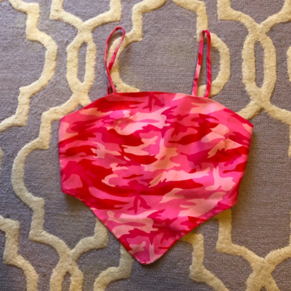 Pink camo handkerchief top
